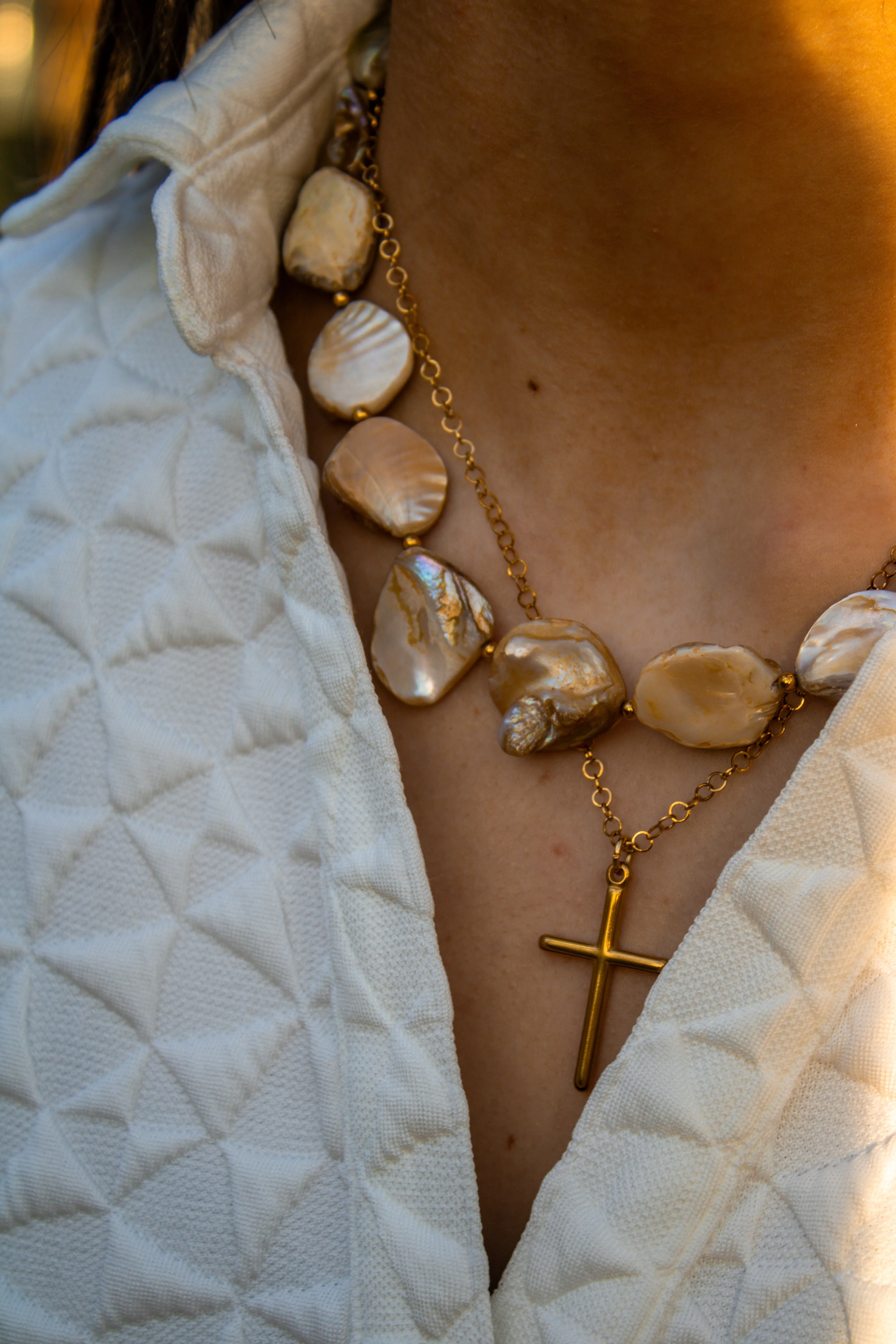Nantucket Chunky Shell Pearl Necklace