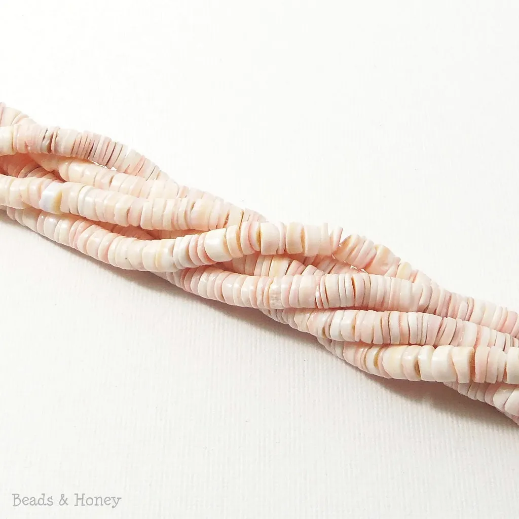 Pink Luhuanus Shell Heishi 4-5mm (24 Inch Strand)