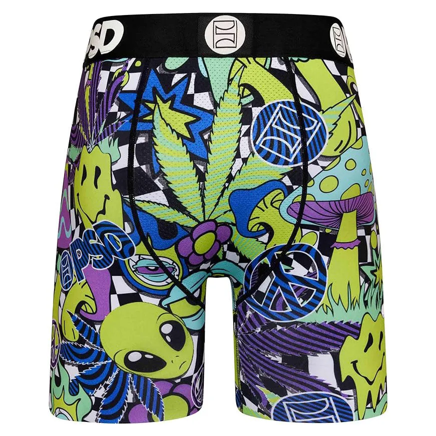 PSD Men's Multicolor Moisture-Wicking Fabric Psychotropic Boxer Brief Extra Large Underwear - 423180035-MUL-XL