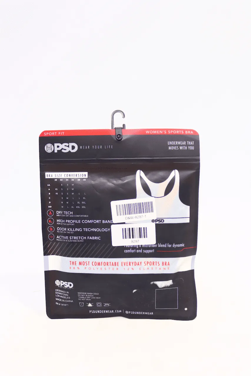 PSD Underwear Women's Sports Bra - Animal Print | Wide Elastic Band, Stretch Fabric, Athletic Fit |