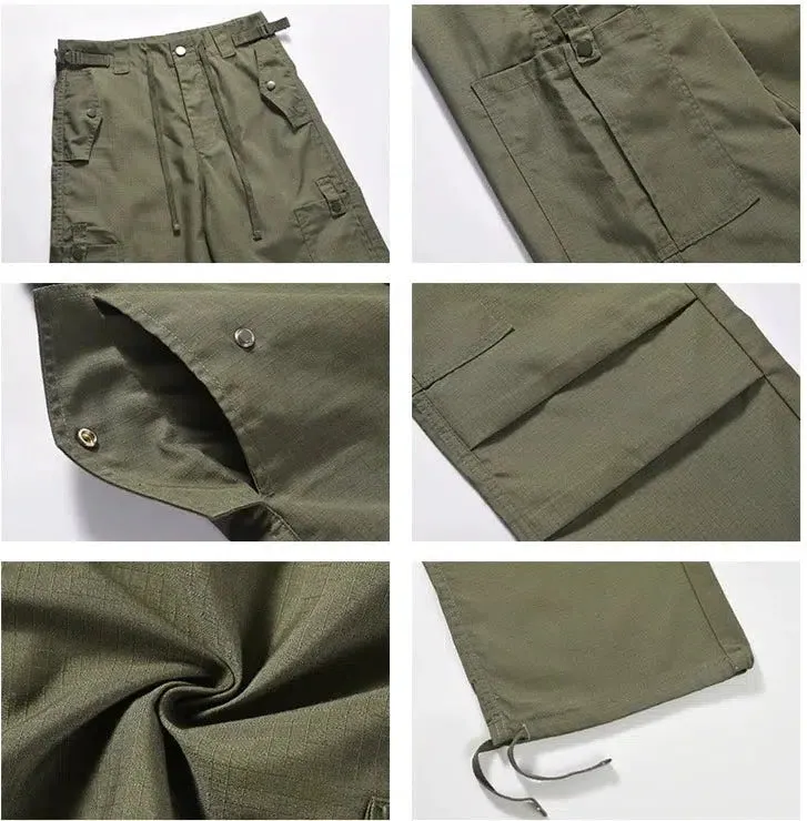 Quick Dry Nylon Drawstring Cargo Pants