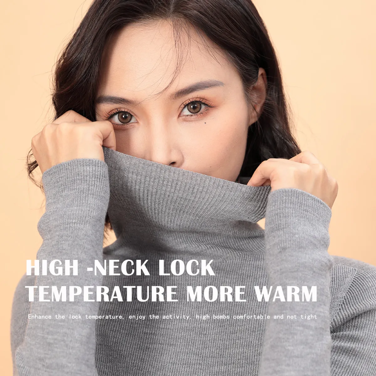 Sidiou Group Seamless Thicken Woolen Sweater For Women Winter Basic Stand Collar Long Sleeve Underwear Slim And Warm Knitted Bottoming Shirt