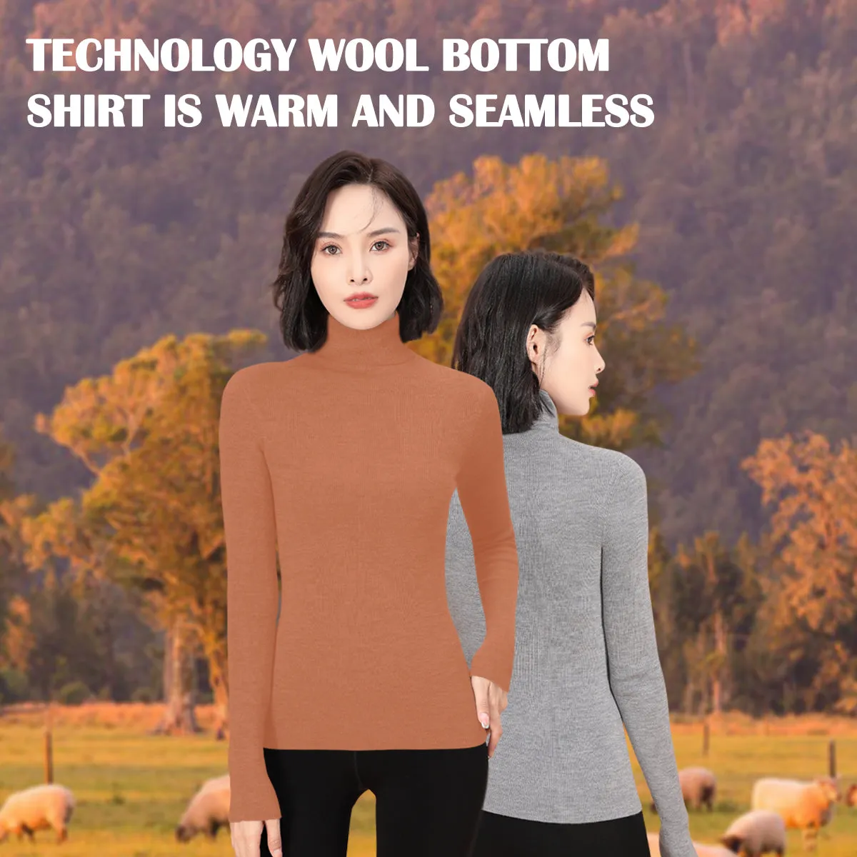 Sidiou Group Seamless Thicken Woolen Sweater For Women Winter Basic Stand Collar Long Sleeve Underwear Slim And Warm Knitted Bottoming Shirt