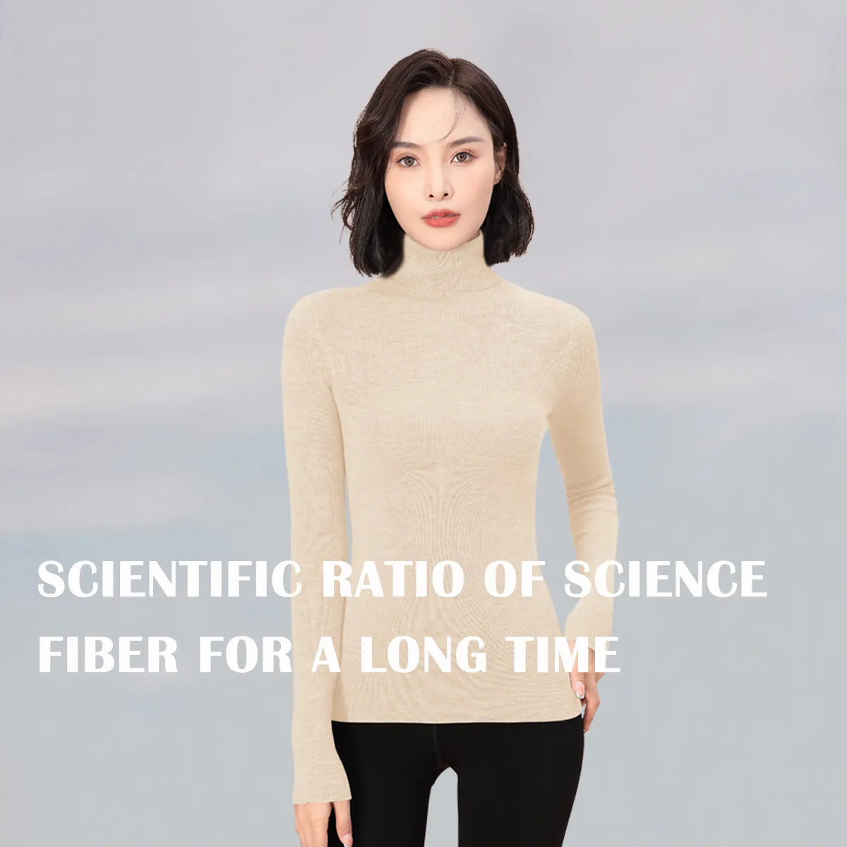 Sidiou Group Seamless Thicken Woolen Sweater For Women Winter Basic Stand Collar Long Sleeve Underwear Slim And Warm Knitted Bottoming Shirt