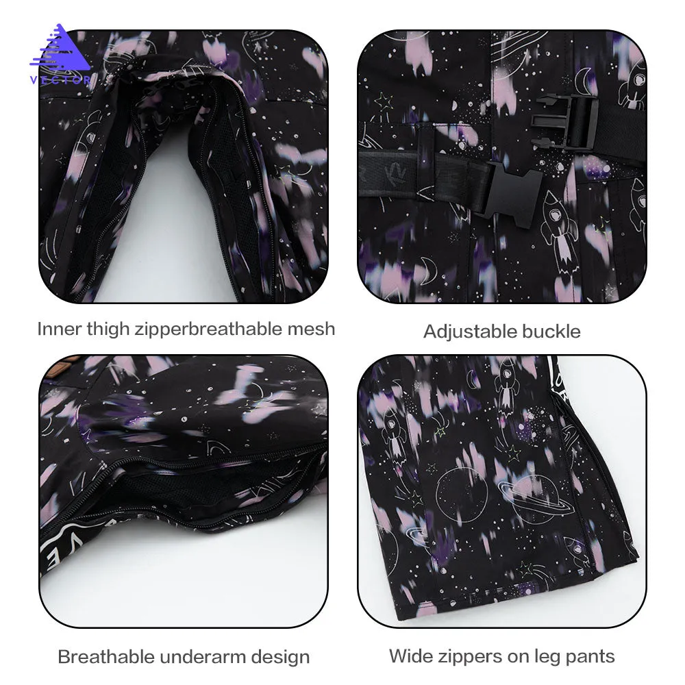 Ski Pants Straight Full Overalls Winter Warm Windproof Waterproof Outdoor Sports