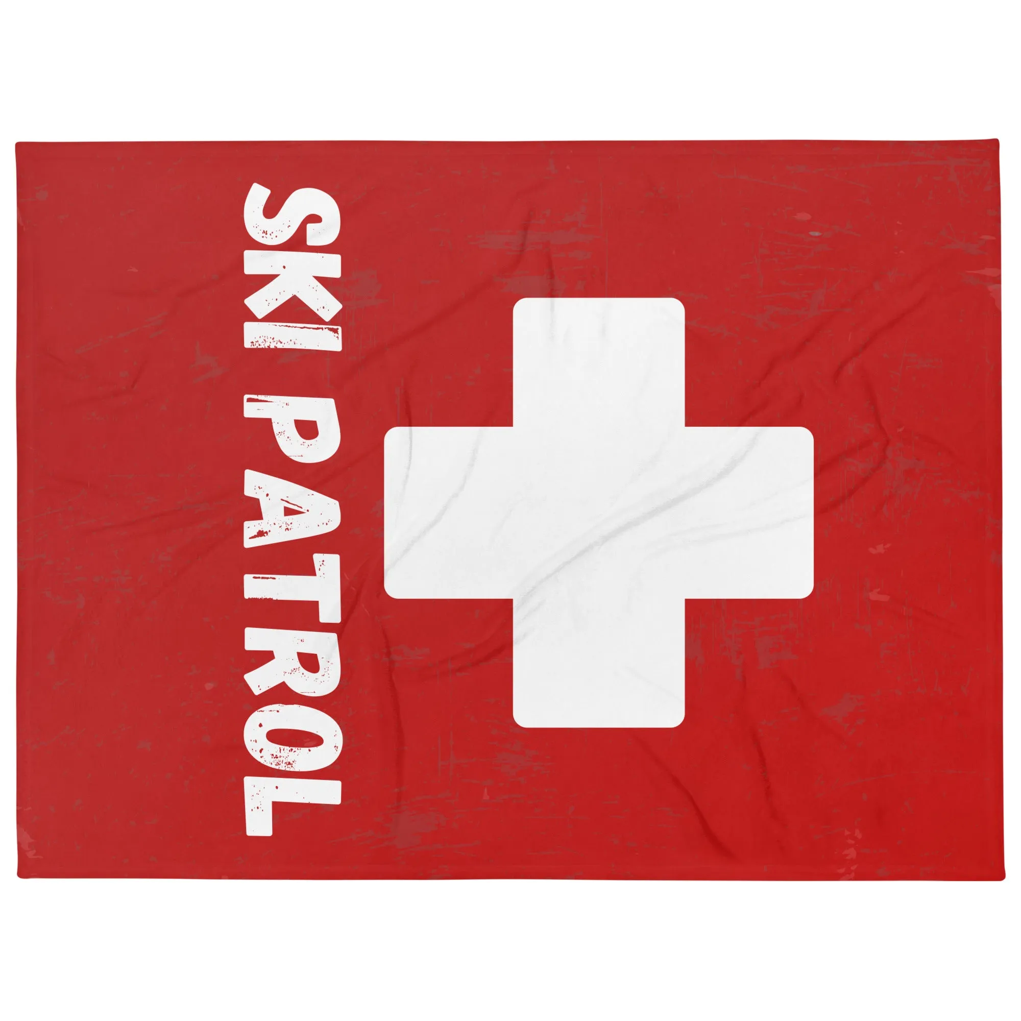 Ski Patrol Red Throw Blanket – Soft Silk Touch, Cozy and Stylish
