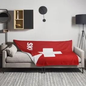 Ski Patrol Red Throw Blanket – Soft Silk Touch, Cozy and Stylish