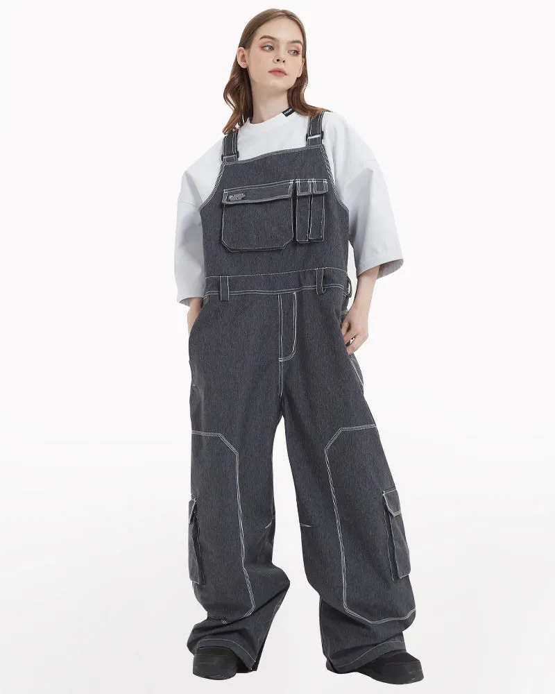 Ski Wear Snow Outfits Unisex Denim Ski Bibs