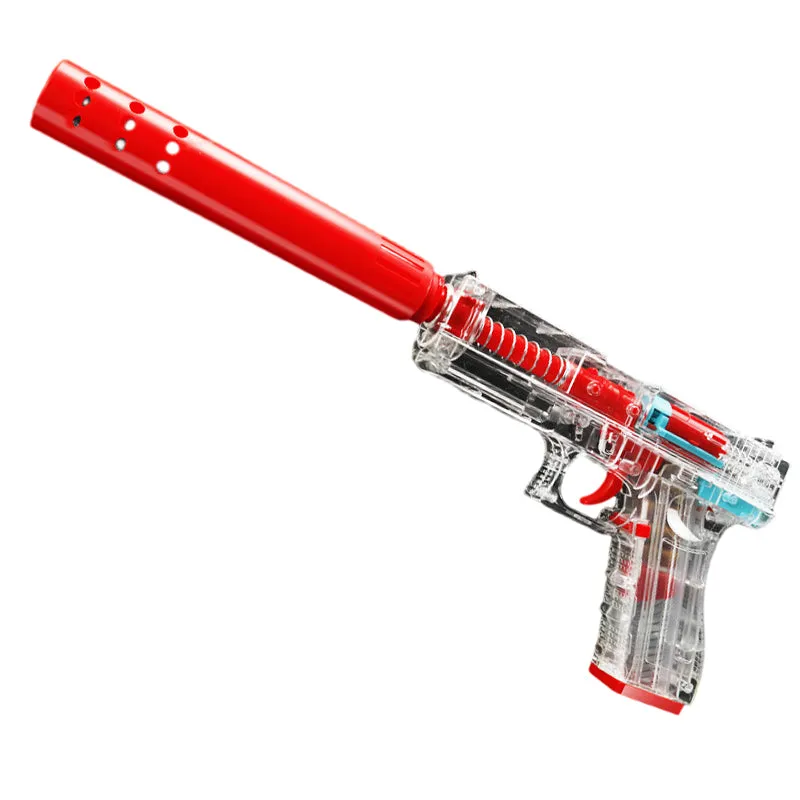 Transparent Glock throwing shell soft bullet toy gun