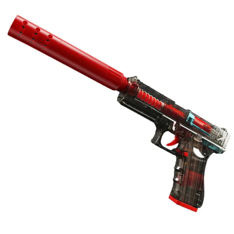 Transparent Glock throwing shell soft bullet toy gun