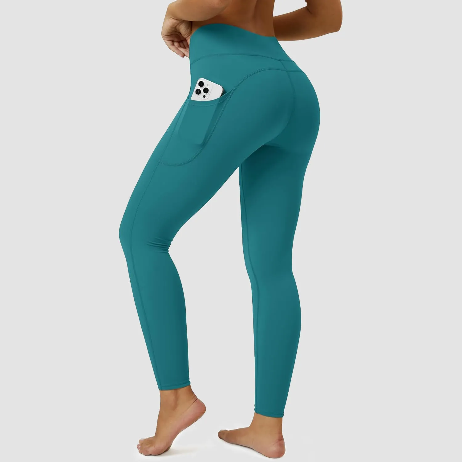 Women's High Waisted Workout Leggings with Pockets Tummy Control 7/8 Yoga Pants Stretch Gym Athletic Leggings