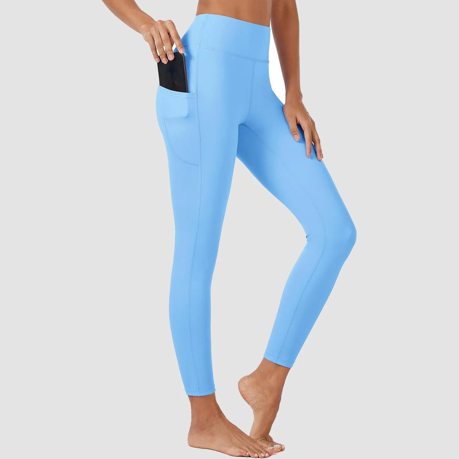Women's High Waisted Workout Leggings with Pockets Tummy Control 7/8 Yoga Pants Stretch Gym Athletic Leggings