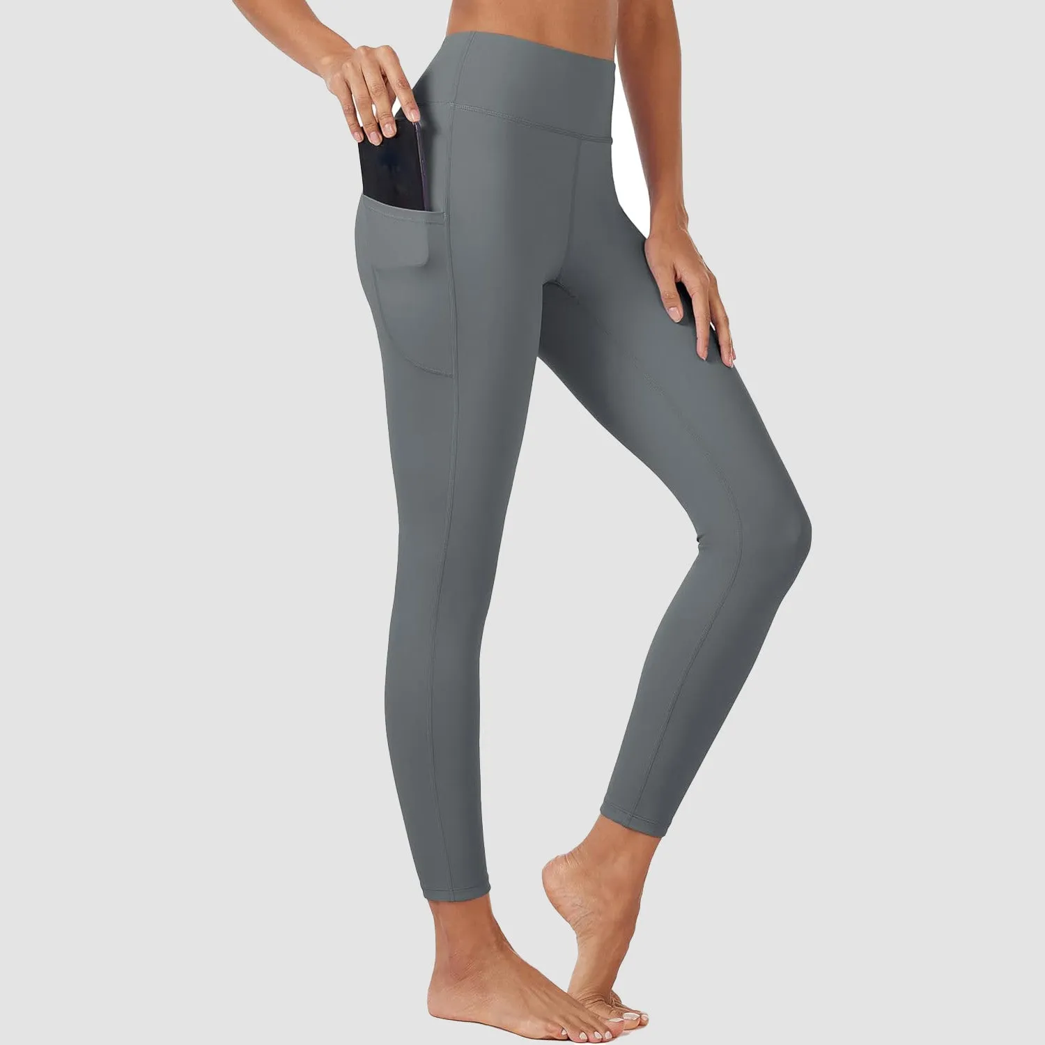 Women's High Waisted Workout Leggings with Pockets Tummy Control 7/8 Yoga Pants Stretch Gym Athletic Leggings