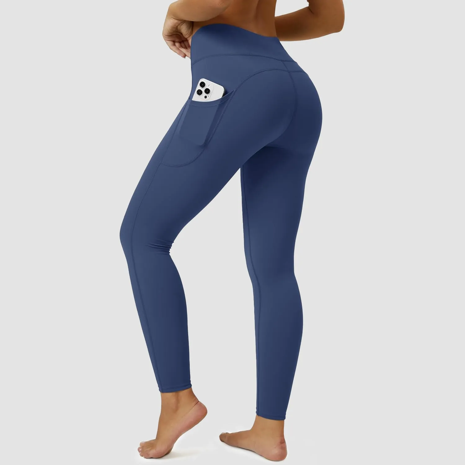 Women's High Waisted Workout Leggings with Pockets Tummy Control 7/8 Yoga Pants Stretch Gym Athletic Leggings