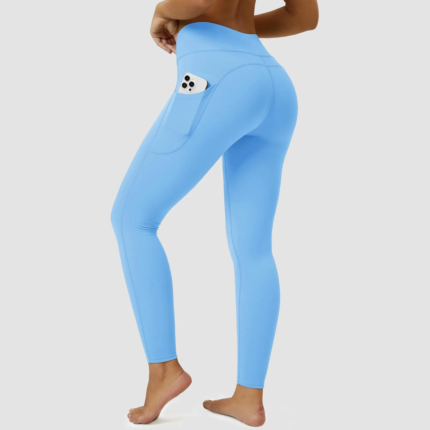 Women's High Waisted Workout Leggings with Pockets Tummy Control 7/8 Yoga Pants Stretch Gym Athletic Leggings