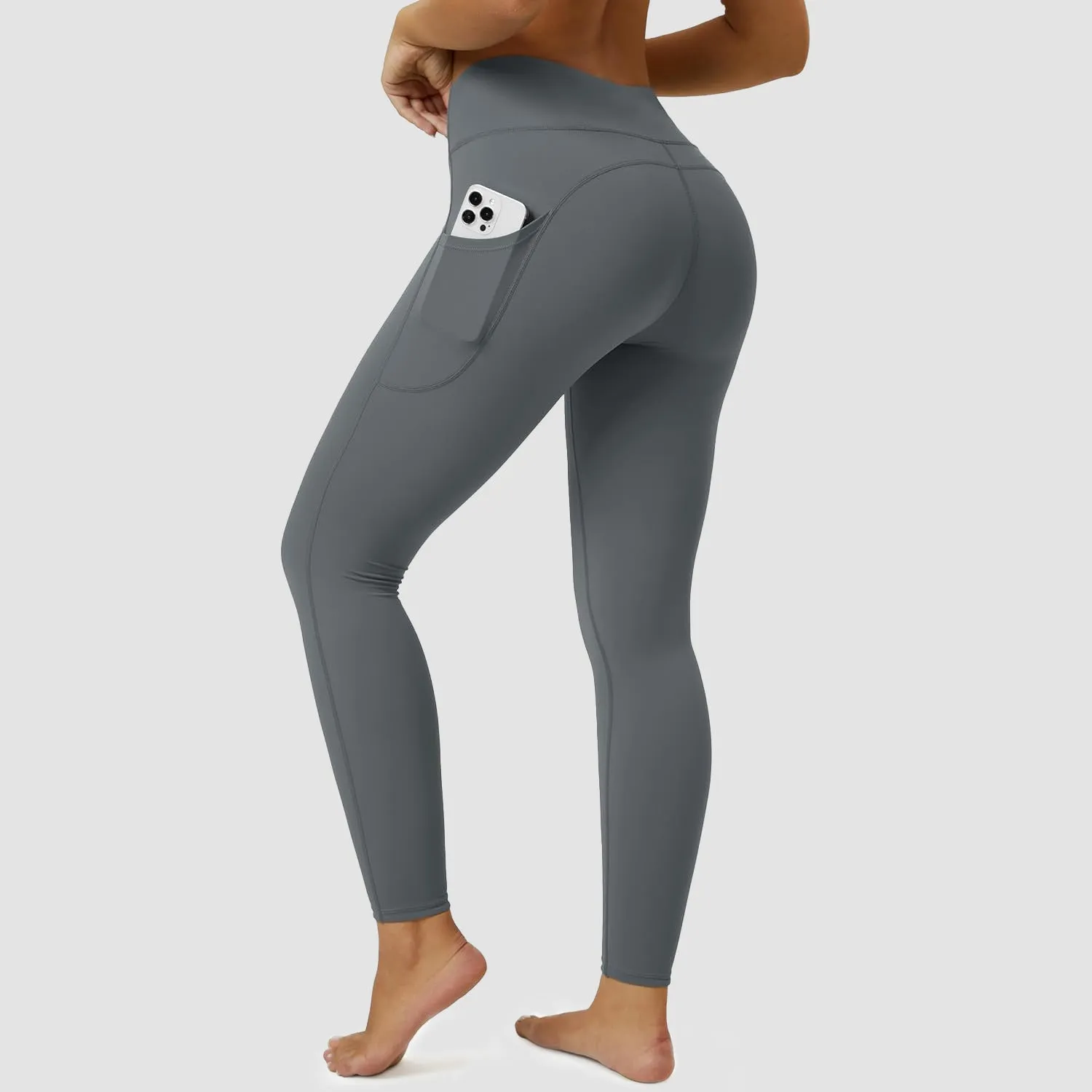 Women's High Waisted Workout Leggings with Pockets Tummy Control 7/8 Yoga Pants Stretch Gym Athletic Leggings