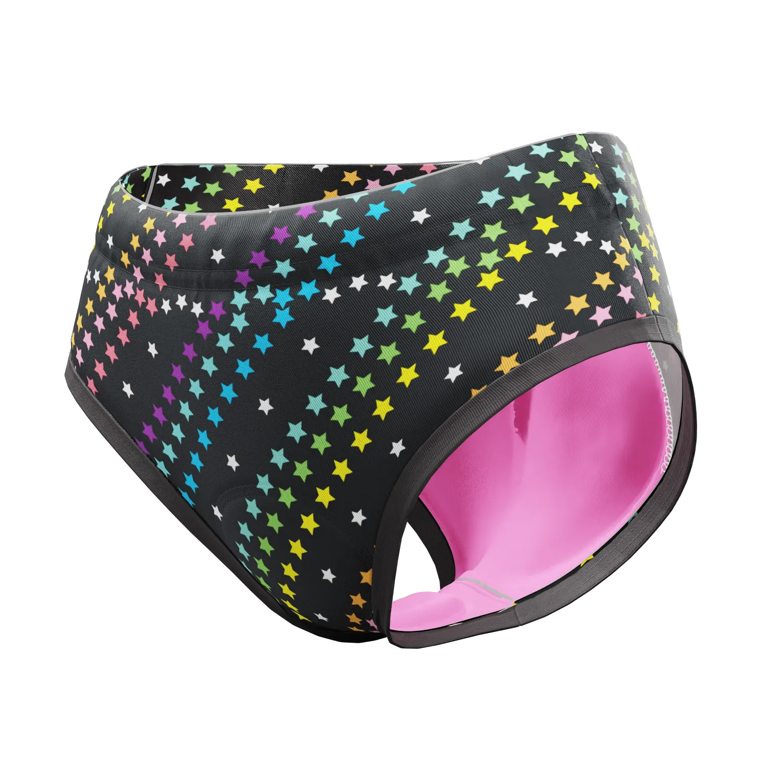 Women's Rainbow Star Gel Padded Cycling Underwear-Briefs