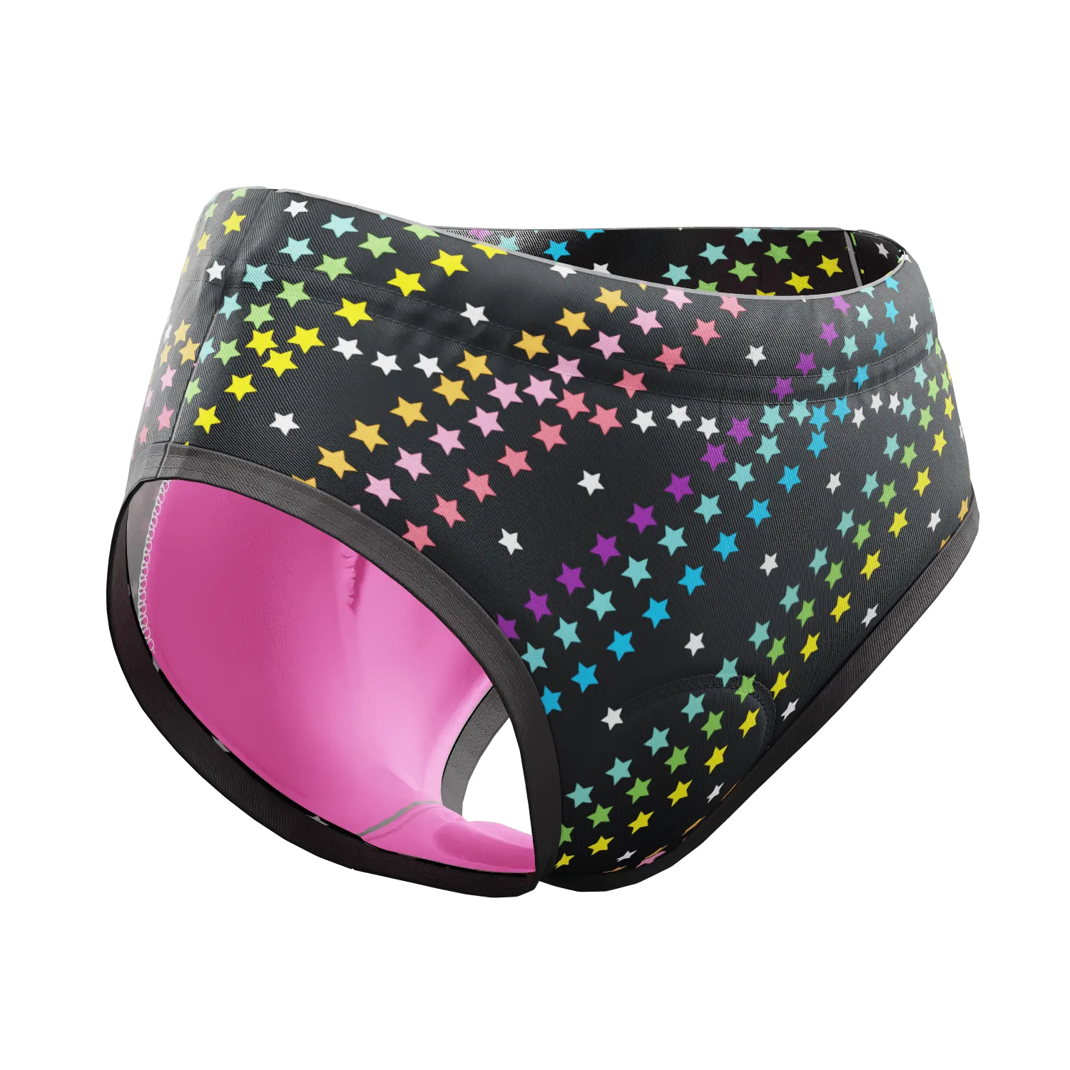 Women's Rainbow Star Gel Padded Cycling Underwear-Briefs