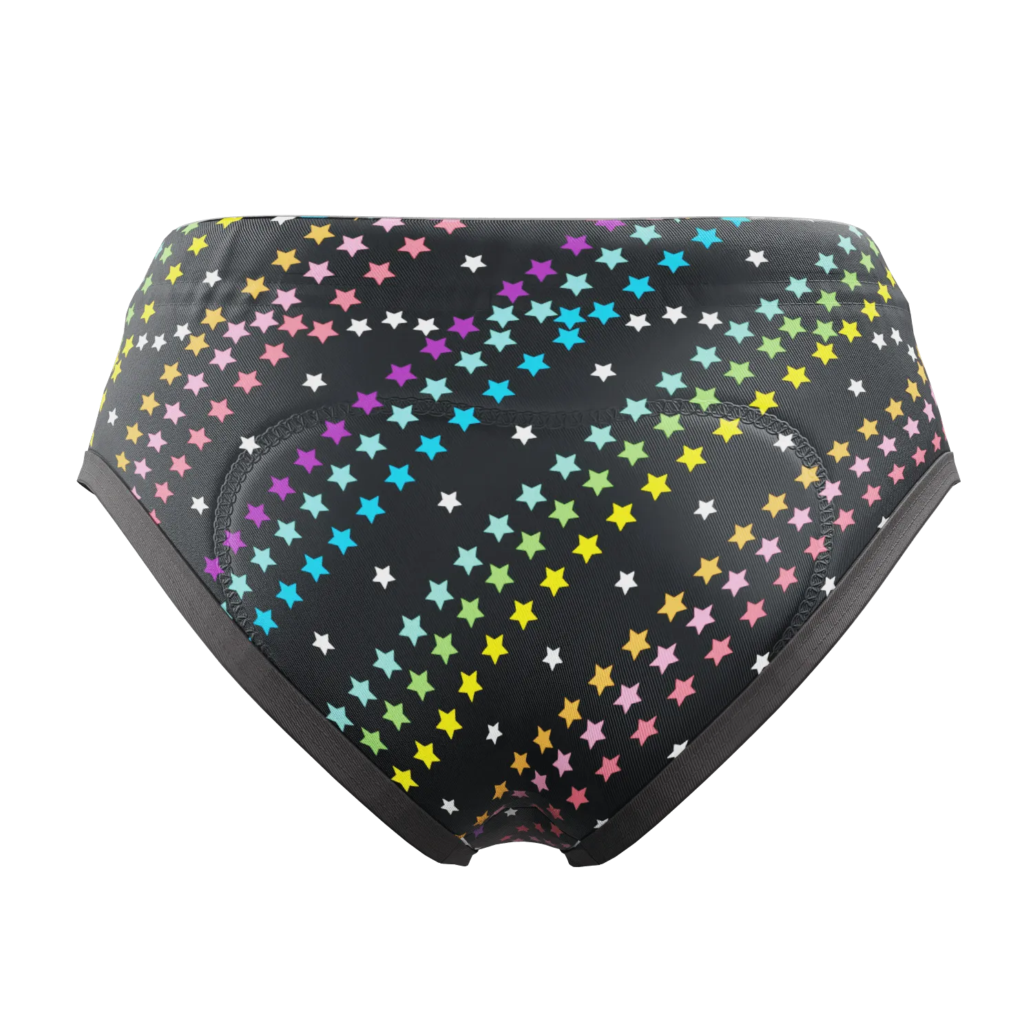 Women's Rainbow Star Gel Padded Cycling Underwear-Briefs