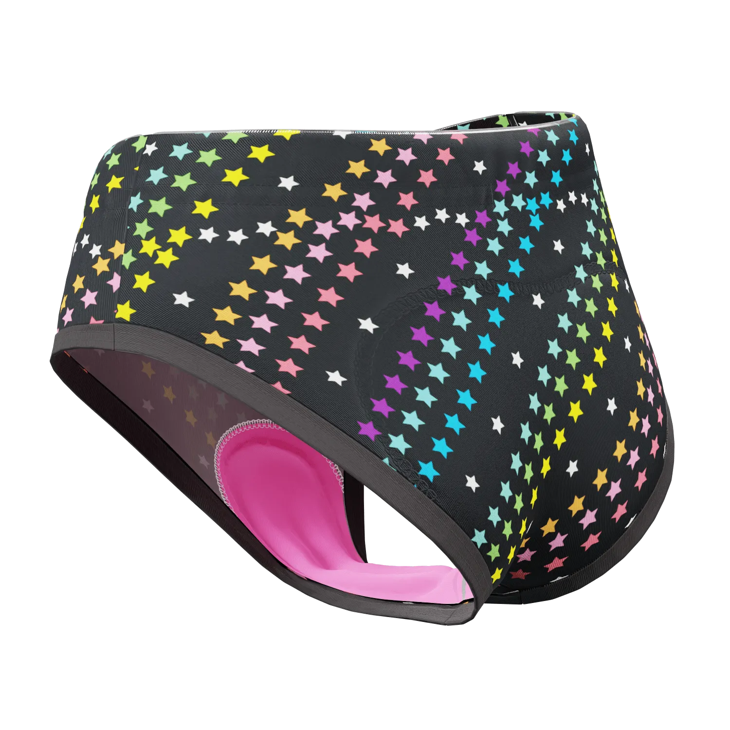 Women's Rainbow Star Gel Padded Cycling Underwear-Briefs