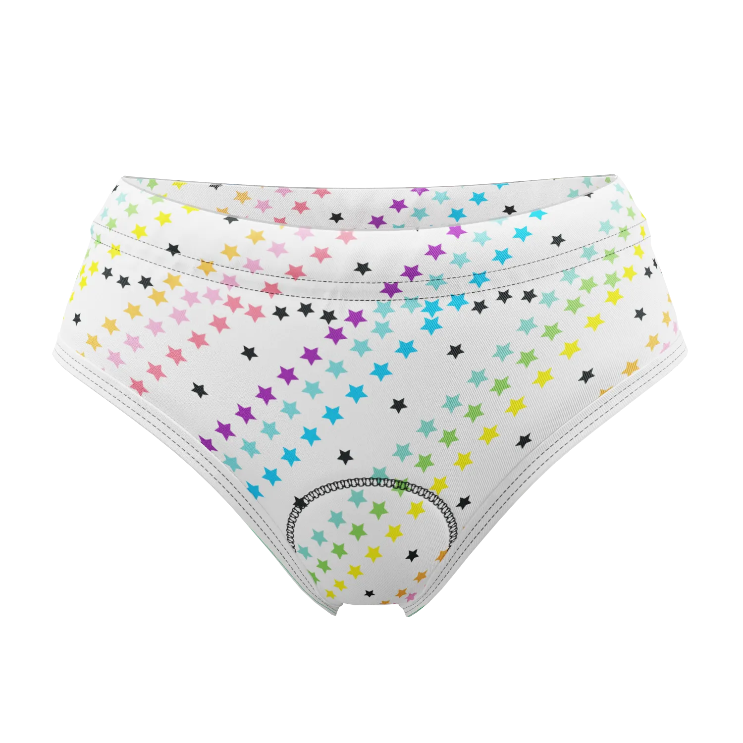 Women's Rainbow Star Gel Padded Cycling Underwear-Briefs