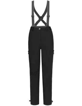 Women's Ski Bibs Insulated Water Resistant Windproof Snow Pants with Adjustable Suspenders