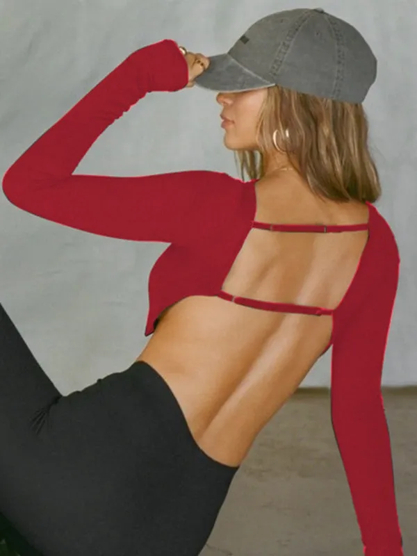 ZASUWA Female Backless With Straps Cutout Long Sleeves
