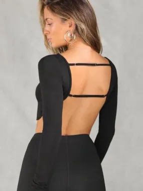ZASUWA Female Backless With Straps Cutout Long Sleeves